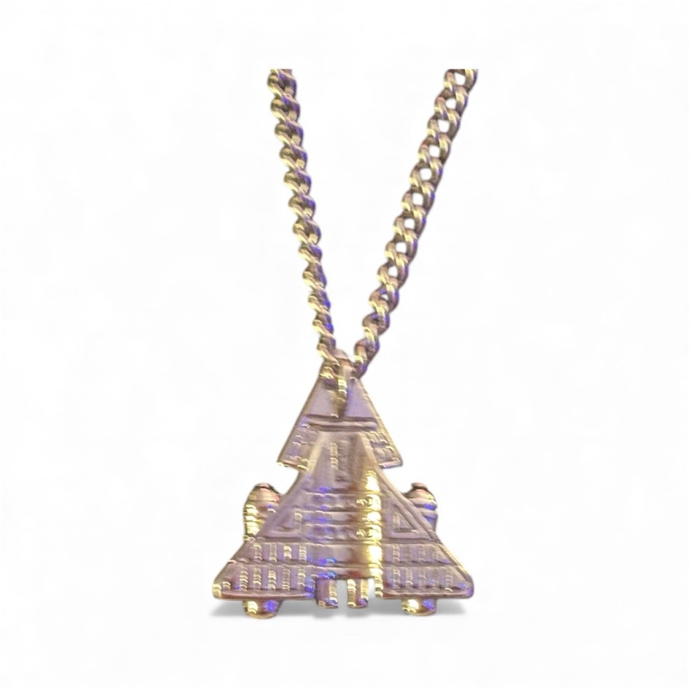 Vintage Avon 1980s Command Module 1 Necklace Silver Toned Chain 15.5 in. - Picture 2 of 5